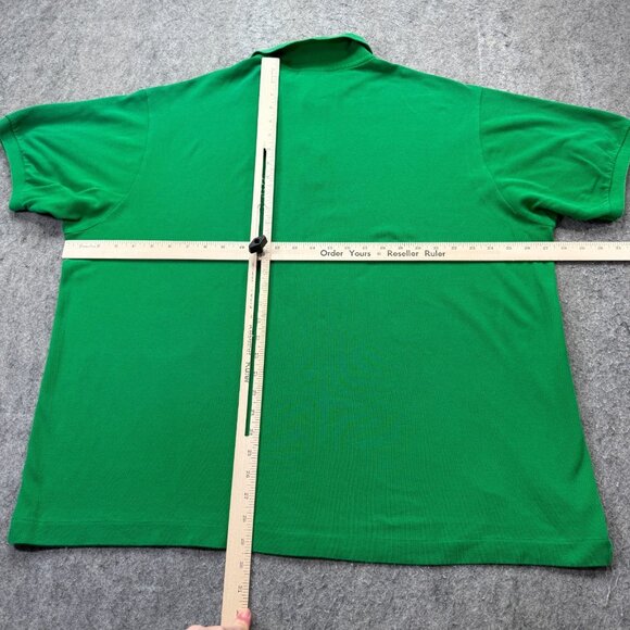Lacoste Polo Shirt Men 9 Green Solid Classic Fit Cotton Pique Knit 55" x 29" - Picture 8 of 12